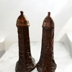 Vintage antique silver plated salt and pepper shakers